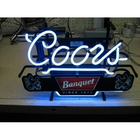 Queen Sense 20x16 Custom Coor Banquet Sinec 1873 Neon Sign Man Cave Beer Pub Bar Artwork Handmade Wall Decor Gift Neon Light 120CBS1873