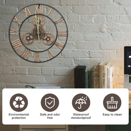Raindrops 1Pc Round Wall Clock Retro Wall Decorative Clock Practical Iron Art Clock Pendant