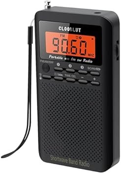 RD218 shortwave Radio FM/AM/SW Band Transistor Powered by AA Batteries with Key Backlight LCD Display Digital Alarm Clock Sleep Timer,Best Reception,Best Sound Quality Mini Radio for Running