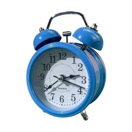 Retro Loud Alarm Clock, Double Bell Battery Powred Bedside Desk Ornament for Home Classroom Decoration Present