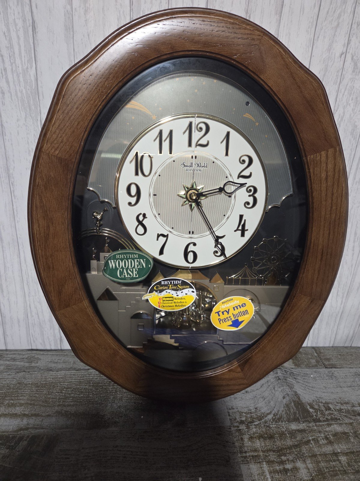 Rhythm Small World Palacio Moving Dial Musical Motion Wall Clock 4MH419WU06