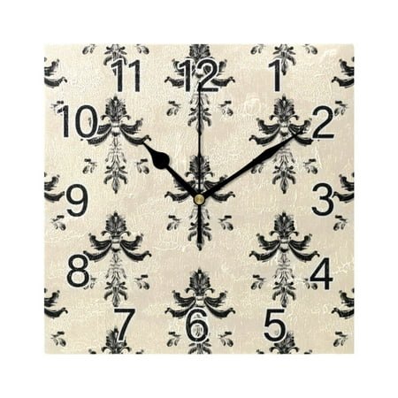 Ryvnso Abstract Pattern Wall Clock Square Silent Non-Ticking Battery Operated 7.78