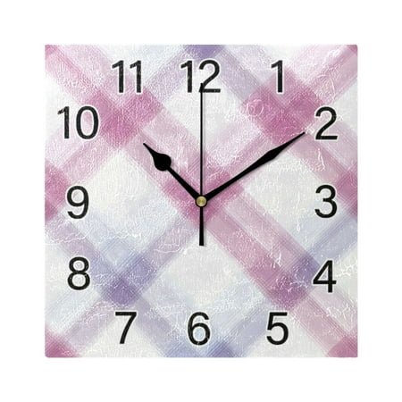 Ryvnso Checkered Grid-c3 Wall Clock Square Silent Non-Ticking Battery Operated 7.78