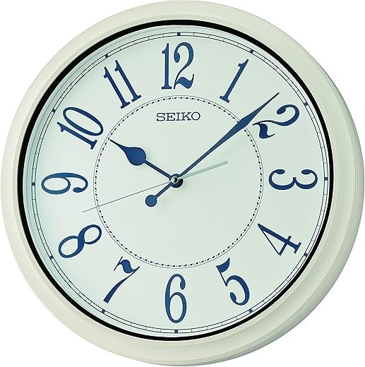 Seiko 16 Inch Cottage Wall Clock, White