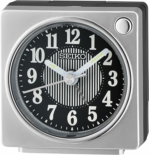 Seiko Fuji II Bedroom Alarm Clock, Silver