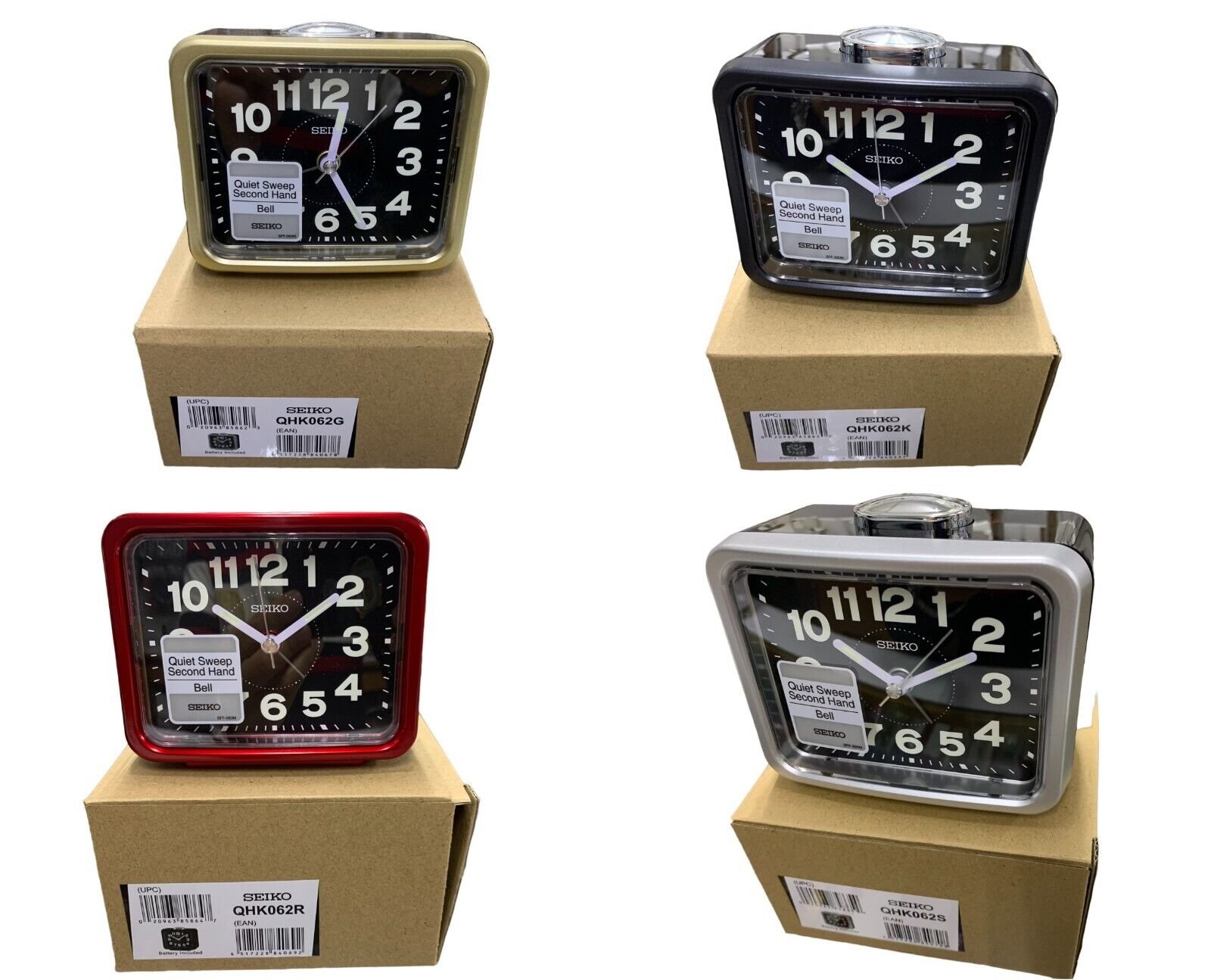 SEIKO loud alarm clock luminous quite sweep snooze night LED light QHK062