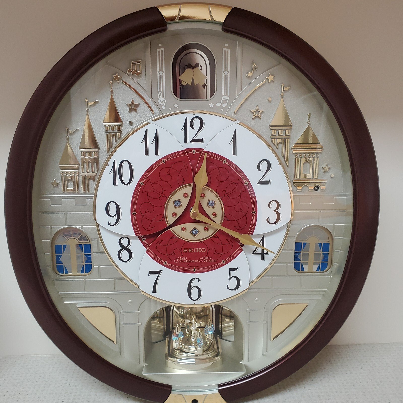 Seiko Melodies in Motion Musical Wall Clock Swarovski crystals special collec
