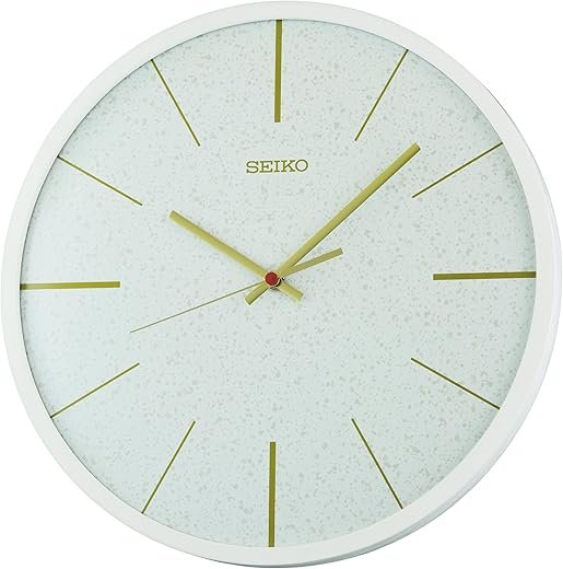 Seiko Taylor Non Ticking Wall Clock, 13 Inch, White