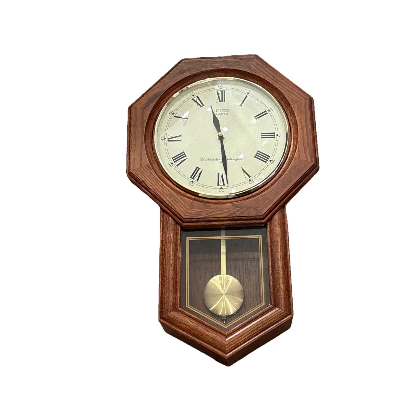 Seiko Westminster/Whittington Pendulum Wall Clock Oak Case QXH102CHA KRTE