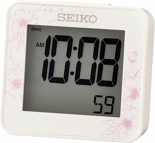 Seiko Zen Digital Bedroom Alarm Clock, 2 Inch, White