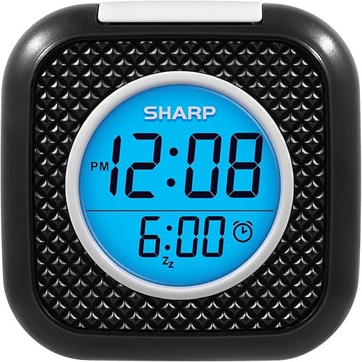 SHARP Pillow Personal Alarm Clock – Wake to Vibration or Beep! - Use on Nightstand or Under Pillow! – Great for Travel or Home Use - Battery Operated - Black