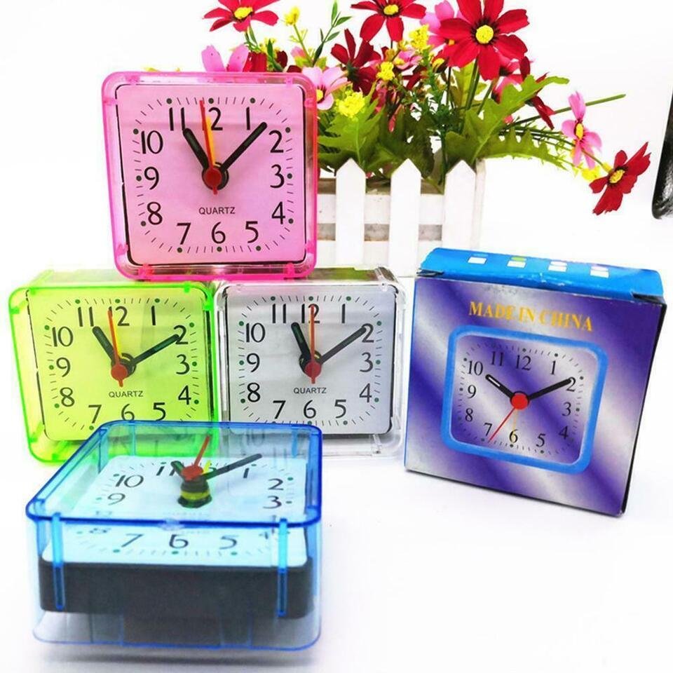 Small Alarm Clocks Travel Office Square Quartz Alarm Clocks Desk Bedside-Best.