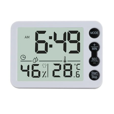 Small Mini Digital LCD Alarm Clock with Temperature Display, Battery-Powered Travel LED Digital Clock for Home, Office, or Outdoors, 1