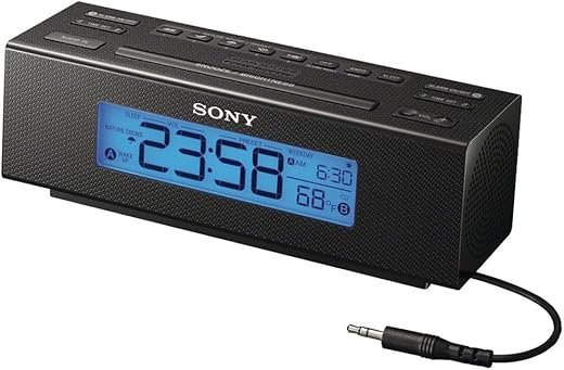 Sony ICF-C707 Clock Radio with AM/FM Dual Alarm and Large Easy to Read Backlit LCD Display