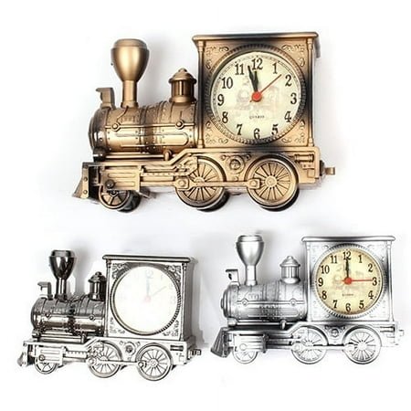 SPRING PARK Vintage Train Engine Style Locomotive Alarm Clock Novelty Gift Alarm Clock