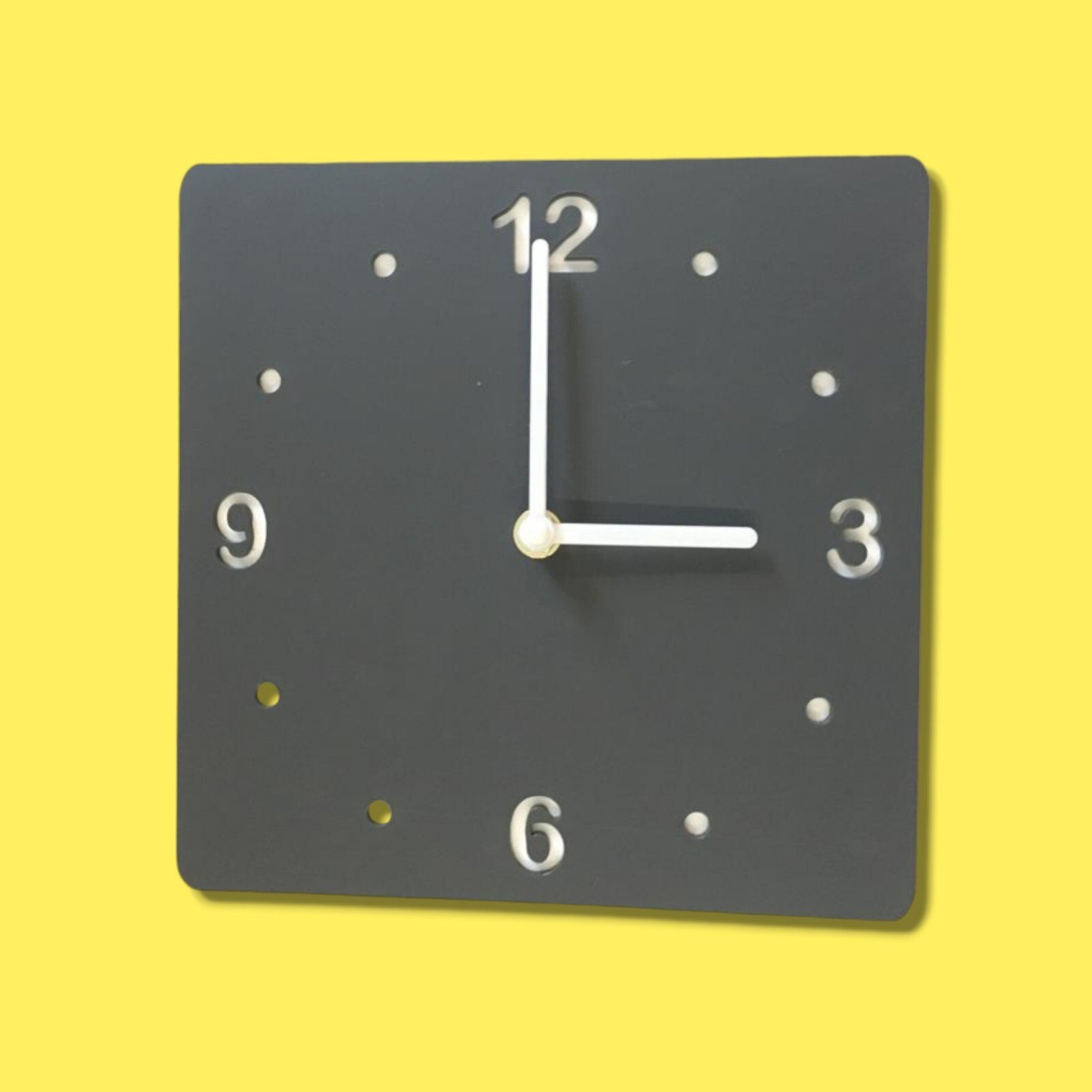 Square Wall Clocks - Standard or Large, Many colour mirrors & solid colours