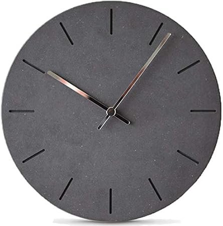 Stephanie Imports Modern Minimalist Concrete Misty Black Silent Wall Clock