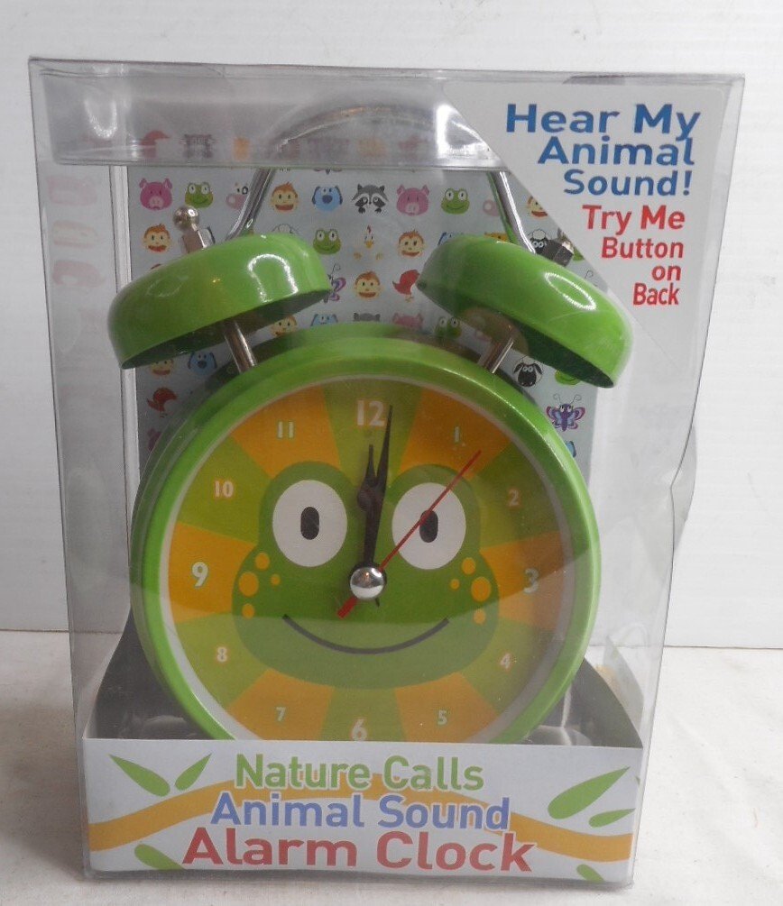Streamline Nature Calls Frog Animal Sounds Alarm Clock 7" H x 4-1/2" Wide Green