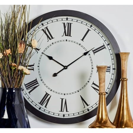 Studio 350 Black Iron Traditional Wall Clock No Theme 30 x 30 x 3