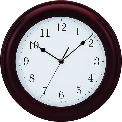 Tempus Traditional Wood Wall Clock, 12, Mahogany