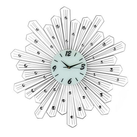 Three Star Import & Export YC1100 27 in. Round Spoke Style Silver Wall Clock