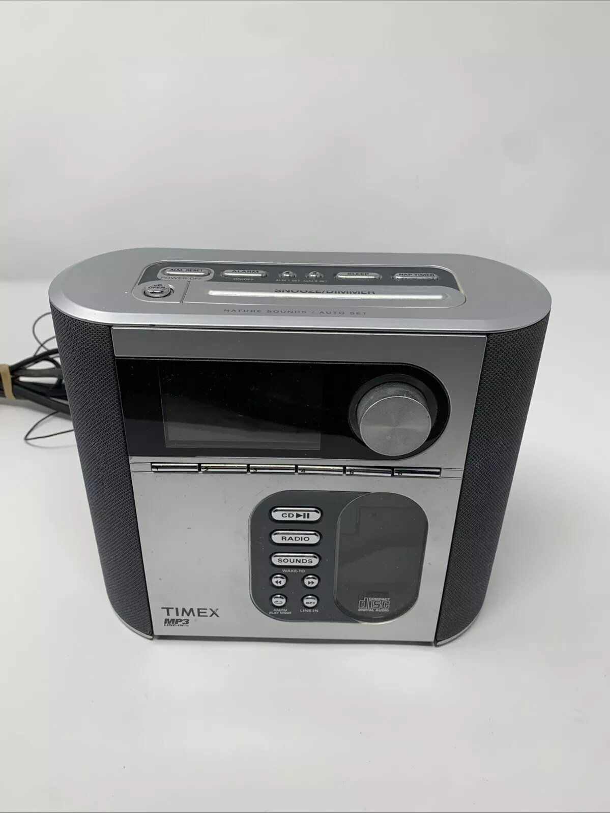 Timex T617S Digital PreSet Stereo Cd Alarm Clock Radio Nature Sounds MP3 Line In