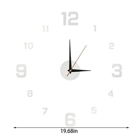 Toyeng Acrylic Wall Stickers Frameless Wall Clock Large Modern 3D Wall Clock Mute Diy Wall Stickers for Living Room Bedroom Home Decoration