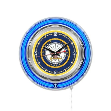 United States Navy 15 Double Neon Wall Clock