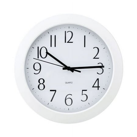 Universal Whisper Quiet Clock, 12 Overall Diameter, White Case, 1 AA , Each