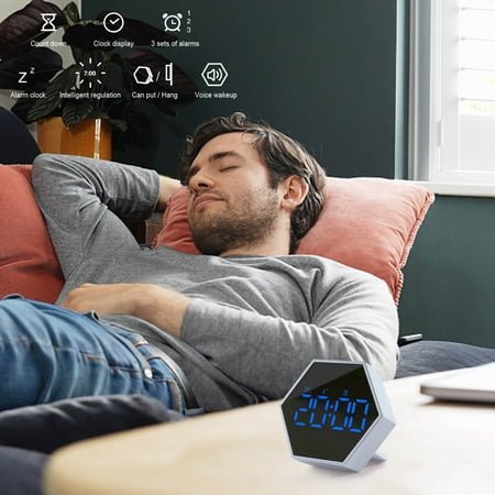VBXOAE Multi-Function LED Alarm Clock Timer,3 Alarm Settings,160-Minute Countdown,Snooze Function,Battery Operated,Ideal for Students,Kitchen,Bedroom Blue