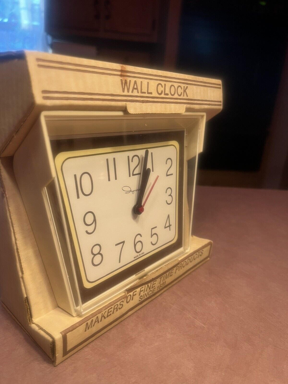 Vintage Ingraham Lighted Wall Clock MCM NEW in Box