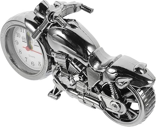 Vintage Motorcycle Alarm Clock Old Style Design for Motorbike Enthusiasts Temp Feature Random