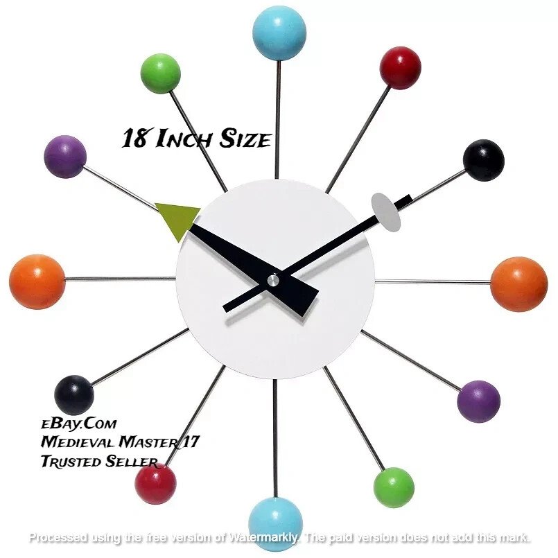 Vitra George Nelson 18" Clocks Handmade Spoke Round Wall Clock Replica