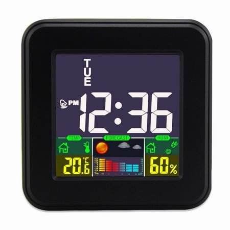 Voice-Activated Touchscreen Alarm Clock with Adjustable Color LCD - Multi-Generational Bedside Companion for Kids/Students/Elderly, Energy-Efficient Wake-Up System with Temperature Display