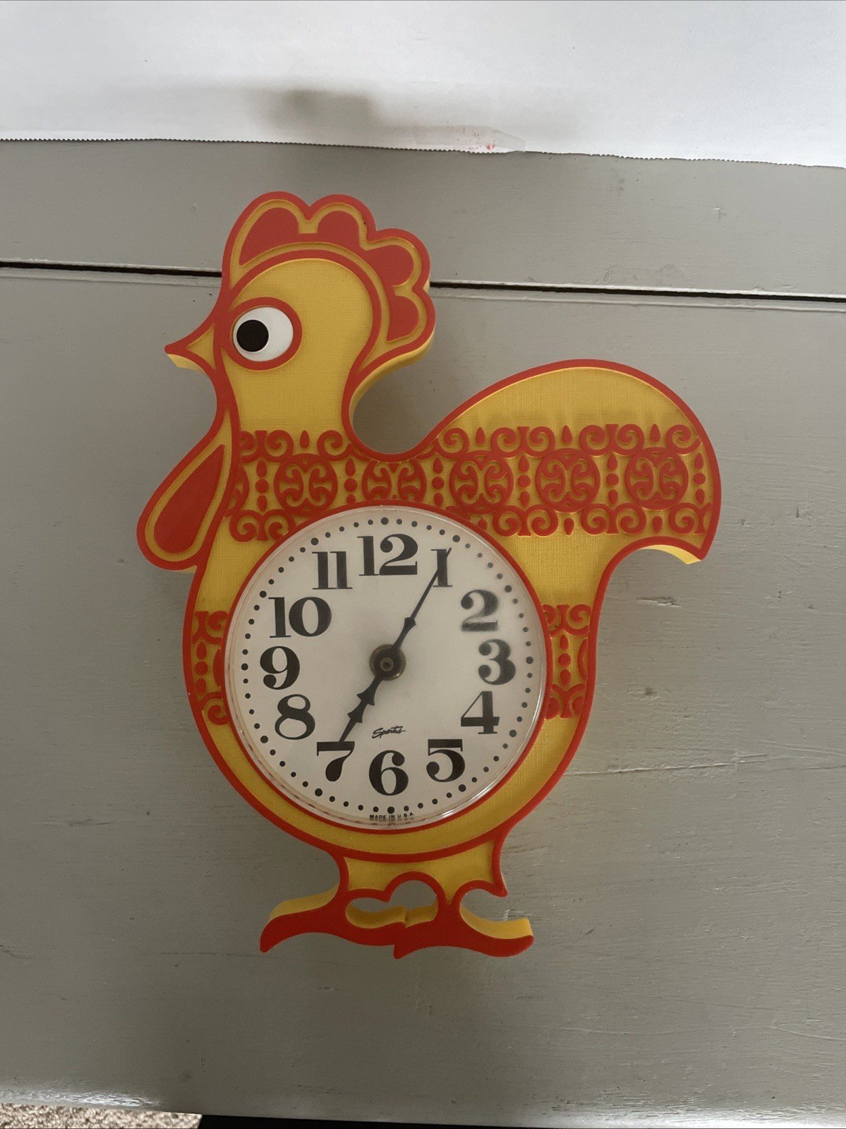 Vtg 1970s Spartus Rooster Clock, With Box.