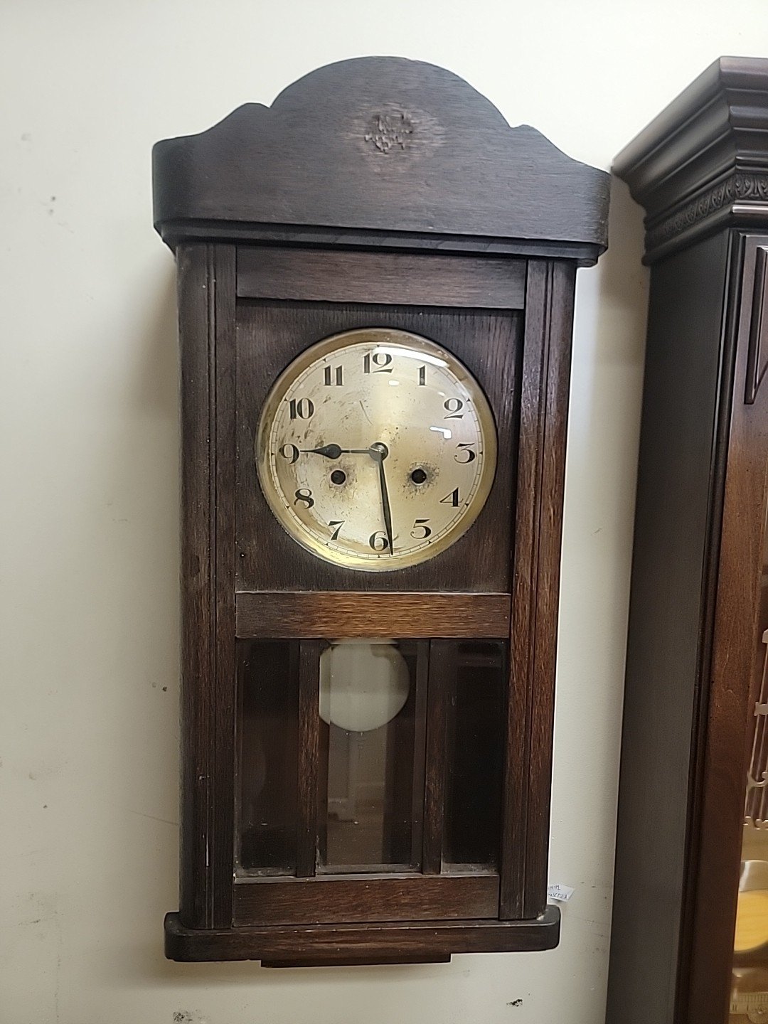 VTG German Box Clock PENDULUM WALL CLOCK Unknown Maker