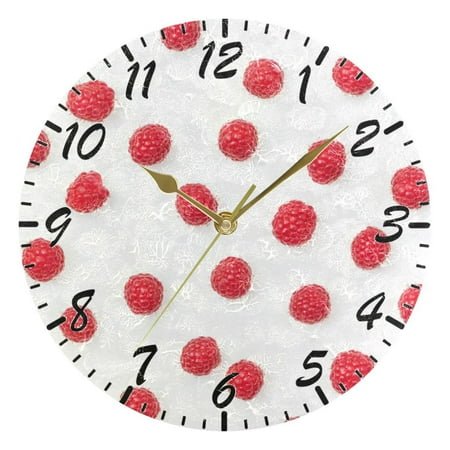 Wall Clock 10 Inch Battery Operated Clocks Living Room Decor, Silent Non-Ticking for Living Room Home Kitchen office Cartoon Clock Red Dots