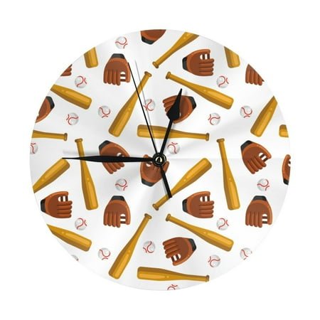 Wall Clock baseball sport Wall Clocks Battery Operated, Modern Wall Clock for Bedroom, Classroom, Living Room, Office, Home Decor