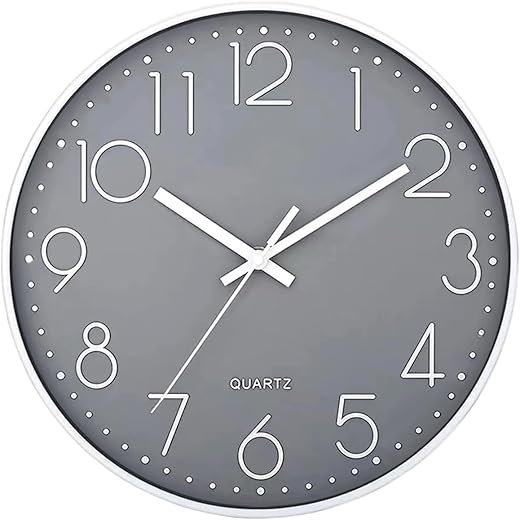 Wall Clock Silent & Non Ticking Modern Quartz Battery Operated Digital Quiet Sweep Office/Home/School/Kitchen Decor Clocks 9 Inch