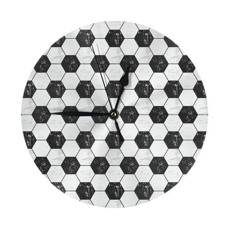 Wall Clock Soccer Wall Clocks Battery Operated, Modern Wall Clock for Bedroom, Classroom, Living Room, Office, Home Decor