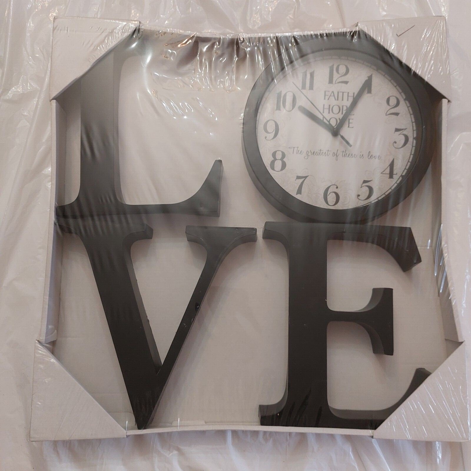 Wall Clock with Black love letters