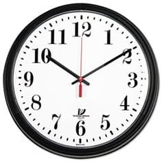 Wall Contract Clock,13-3/4,White Dial,Clear Crystal,Black (67700002)
