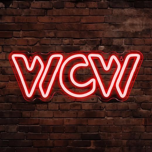 WCW Wrestling LED Neon Sign, Dimmable American Wrestling Organization Neon Light Sign, USB Powered for Boxing Gym, Bar, Room Decoration, Holiday Gift, Birthday Gift for Friends(5.9 * 15.7in)