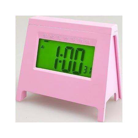 weibbin LED Display Digital Alarm Clock Battery Operated/Multi-function Clock with Luminous Temperature Calendar, Small Alarm Clock Bedrooms Beside Travel