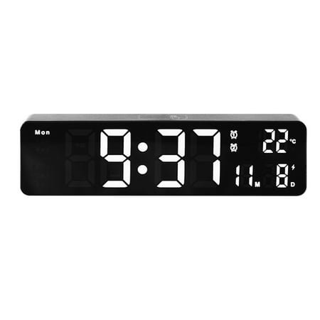 WEIXF Large LED Digital Wall Clock Temperature Date Day Display USB Remote Control Digital Seconds Timer Interval Timer for Workout Meat Temperature Probe Minute Timer for Kitchen Speed Stack Timer