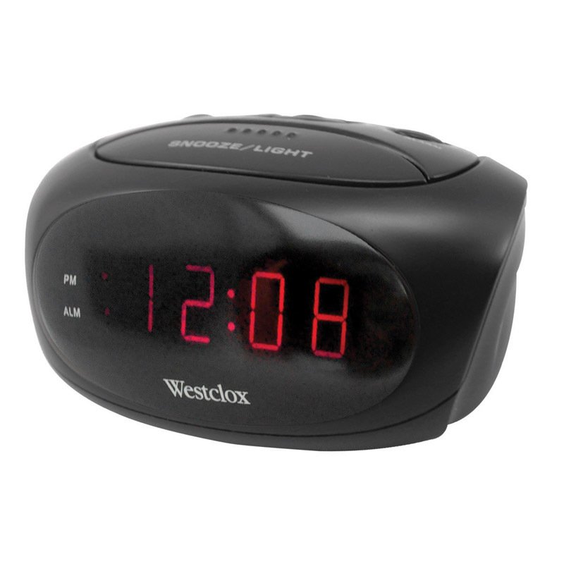 Westclox 70044A (Black) Super-Loud LED Electric Alarm Clock, Standard