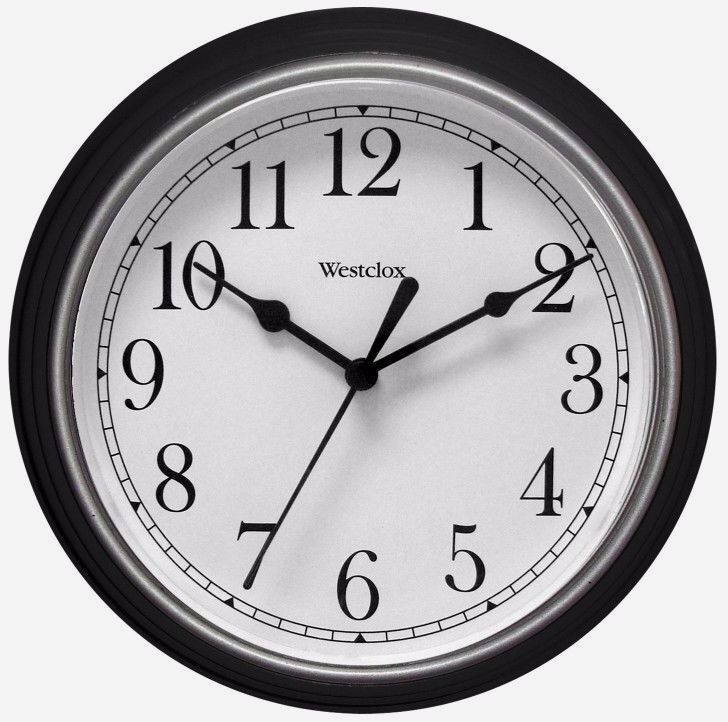 WESTCLOX Black 8-1/2" Quartz Wall Clock Battery Operated Home Office 46991A New!