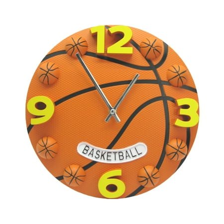 WHAMVOX 12 Inch Basketball Wall Clock Basketball Shaped Clock