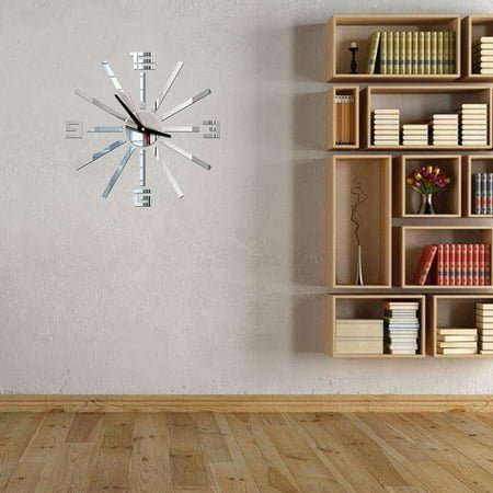 WHAMVOX Acrylic Wall Clock with Simple and Fashion Design for Accurate Time Display in Silver Color 10.6 x 0.4 x 18.9 inches