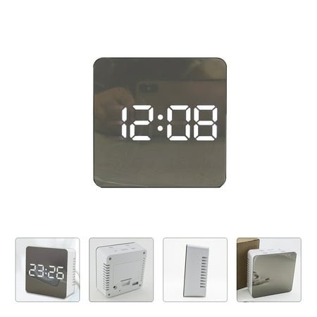 WHAMVOX Mirrored Clock Alarm Clocks Digital Led Gift Choice Elegant Travel Student